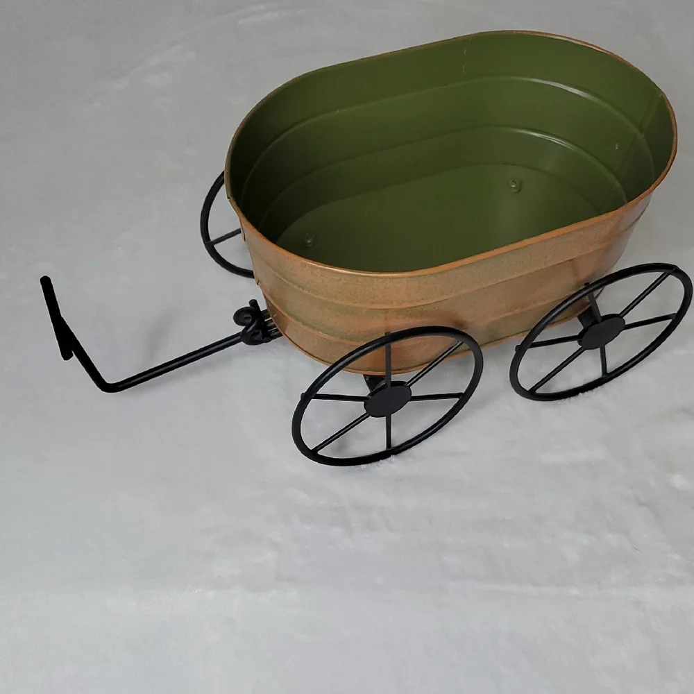 Metal Wagon Planter Decoration Centerpiece Home Decor